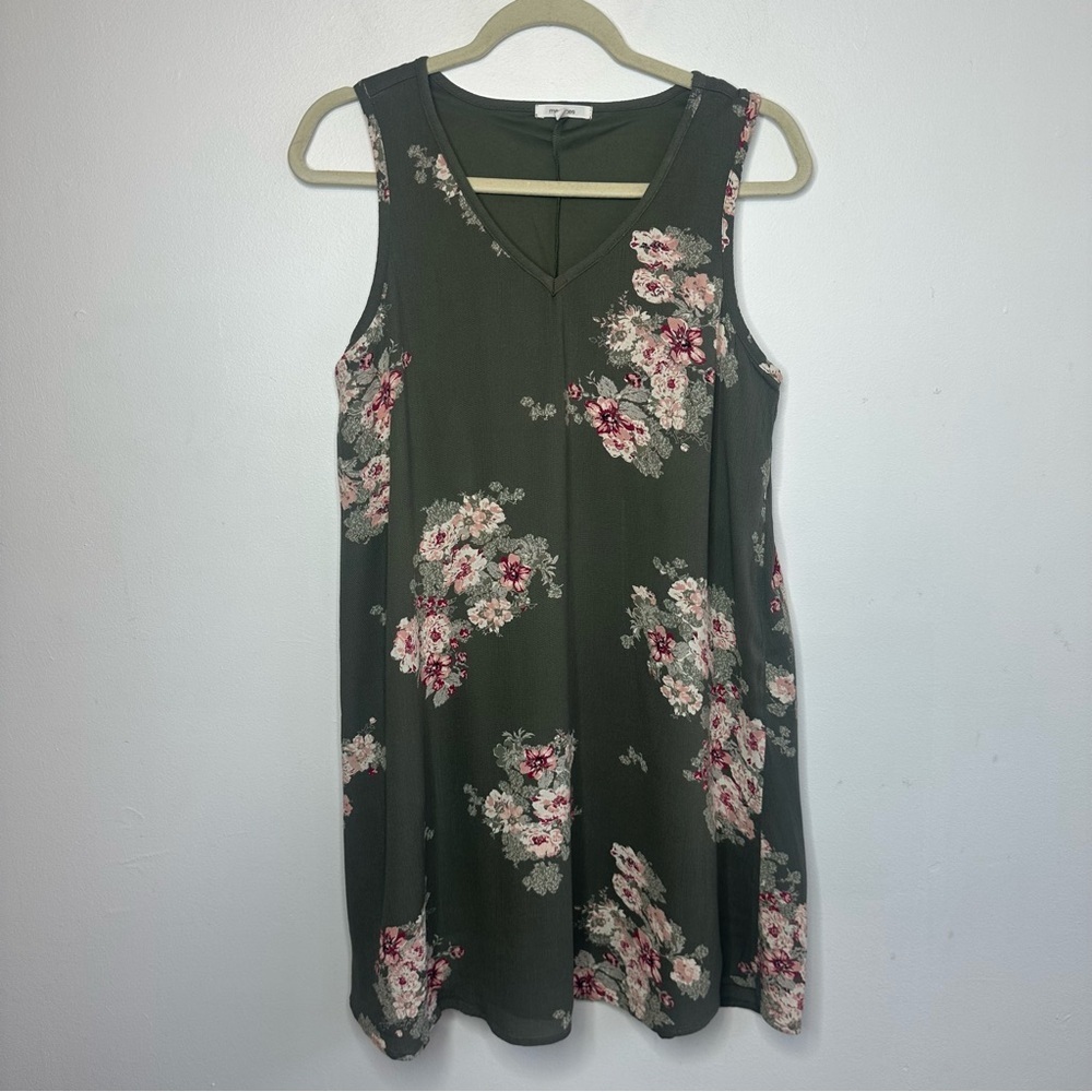 Maurices Womens Olive Green Floral Sleeveless Dress Size Medium M